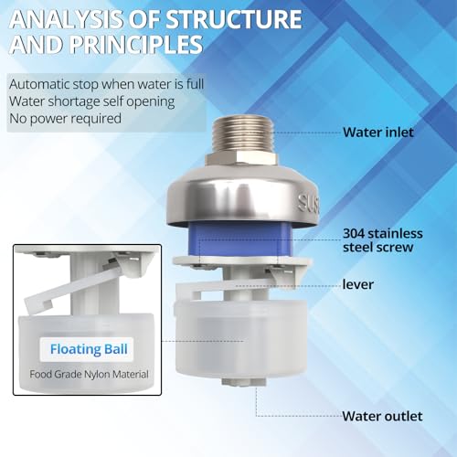 MAKERELE 1/2"-3/4" 304 Stainless Steel Float Valve, 2 Pack