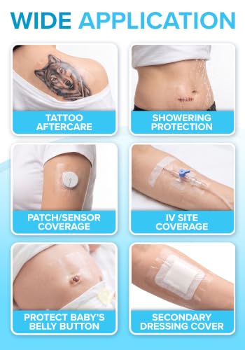 Transparent Film Dressing, 6x8 Waterproof Bandages | Pack of 22 | FSA&HSA - size: 6x8 22ct