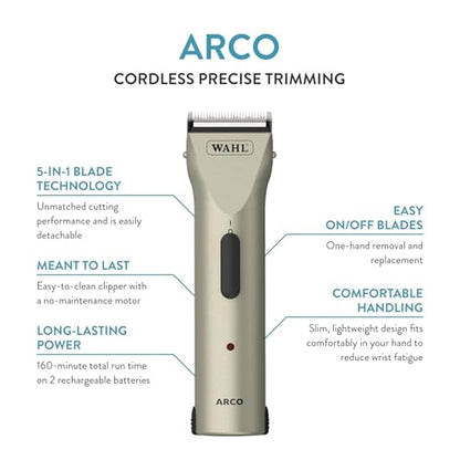 Wahl Professional Animal Arco Cordless Clipper Kit, 8786-452, Champagne - color: Champagne