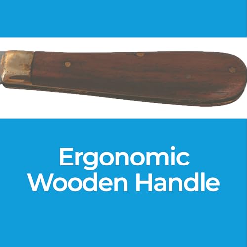 Mane & Tail Comb for Horses – Heavy-Duty, Ergonomic Design with Fold-Up Thinning Comb for Easy Carry & Wooden Handle – Ideal for Gentle Detangling, Grooming, and Equine Hair Care - size: One Size (Wooden Handle)