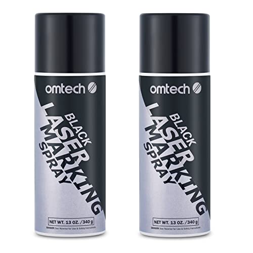 OMTech Laser Marking Spray, 2pcs 13oz, Black Marking for CO2 Laser on Metal - color: 13 OZ -- Black, size: 2 Pcs