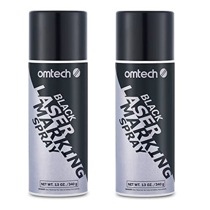 OMTech Laser Marking Spray, 2pcs 13oz, Black Marking for CO2 Laser on Metal - color: 13 OZ -- Black, size: 2 Pcs