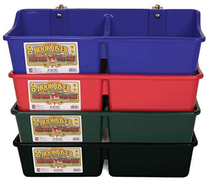 Little Giant® Portable Feeder with Divider | Livestock Feeder | Heavy Duty Mountable Feeding Trough for Livestock & Pets | Made in USA | 16 Quarts | Black - color: Black