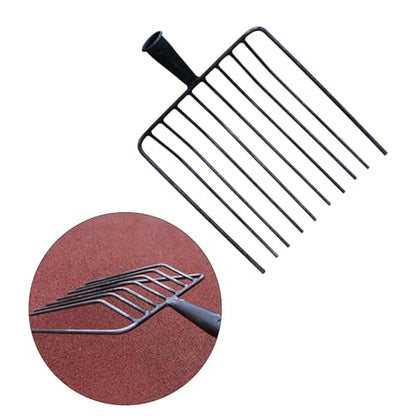 Steel Pitchfork Replacement Head, 10-Tooth Agricultural Manure Fork for Gardening and Stall Cleaning, Without Handle - color: 10 Teeth