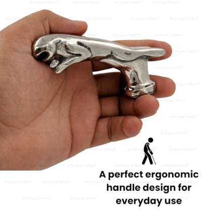 Walking Stick Handles Replacement with Brass Collar Ring Pet Handle for Wood Canes Costume Prop Casual Unisex Gift