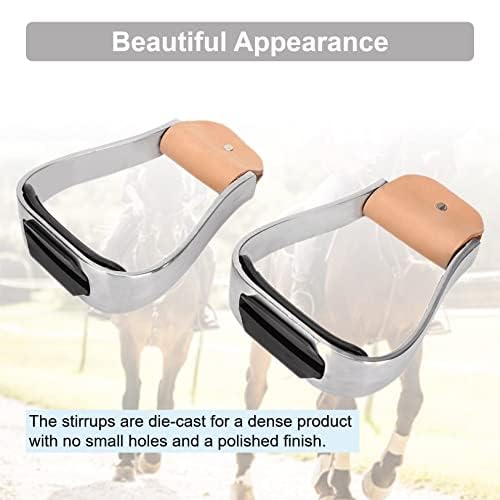 KUIDAMOS Western Stirrups, Non Slip Aluminum English Saddle Stirrups Aluminum Pads Overshoe Relief Ankle Stress Fatigue, Western Saddle Stirrups for Equestrian Saddles Accessories