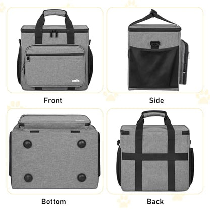 GMAK Pet Grooming Bag,Pet Hair Clipper Organizer Grooming Bag for Equipment - color: Grey