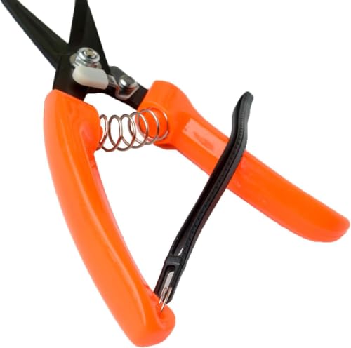 Carbon Steel Goat Hoof Trimmer Shears – Multiuse (1pc-Orange) | For goat/sheep/alpaca/lamb hooves. Rustproof serrated blade, non-slip. Curved handle, wrist strap & lock. Also for gardening