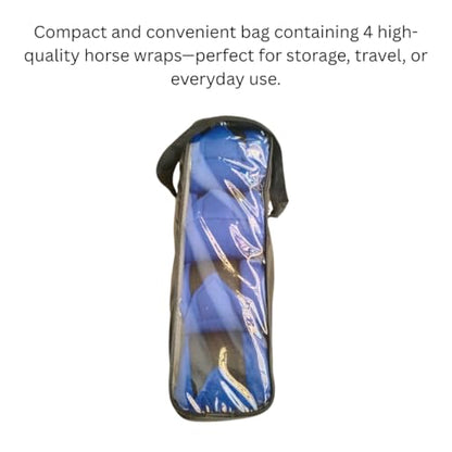 Horse Leg Bandage/Horse Leg wrap (Set of 4) Red, Blue, Navy Blue, and Black (Blue) - color: BLUE