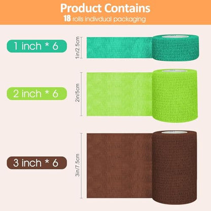 BIRDDIE 39 Packs 1"/2"/3" Colorful Self Adherent Bandage Wrap | Non-Woven Self Adhesive Bandage Wrap for Thumb Finger Wrist Ankle Wounds Vet Wrap Bandages Tape Athletic Tape - color: Colorful Bandage-39