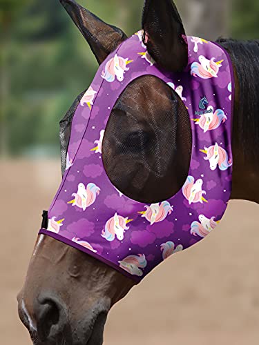 Mask Tech 5 Pieces Horse Fly Masks with Ears, Stretchy Elastic Mesh Fly Masks, 3D Eye Clearance, UV Protection-Large,Combo 21 - color: Combo 21, size: Large