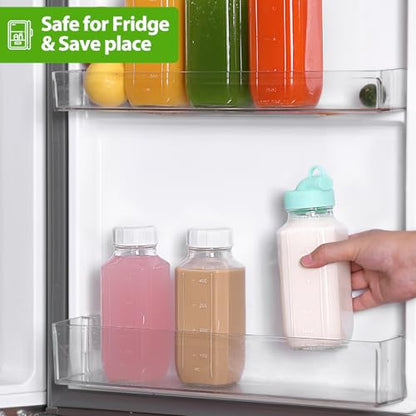CUCUMI 12 Pack 16 Oz Glass Milk Bottles with Lids - color: 12 Pack with Pour Spouts, size: 16oz