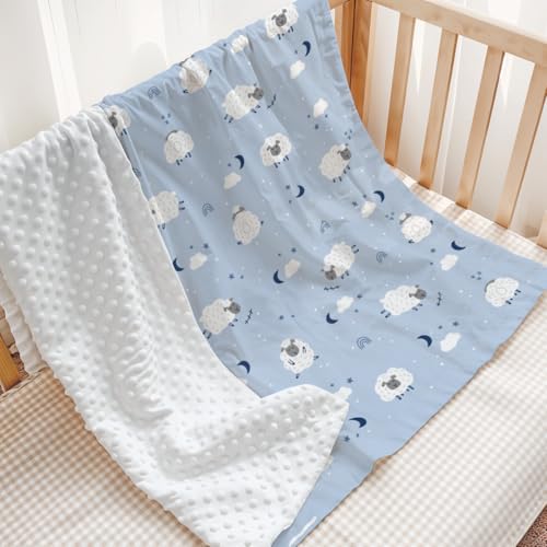 SANDJEST Sheep Minky Blanket 30 x 40 Inches, Gift for Christmas Birthday - color: Sheep