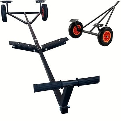 Boat Trailer Dolly 420 lbs Capacity, Adjustable Trailer Mover with Steel Frame & 15.7" Pneumatic Tires& Non-Slip Support Bracket for Kayak, Motorboat, Fishing Boat