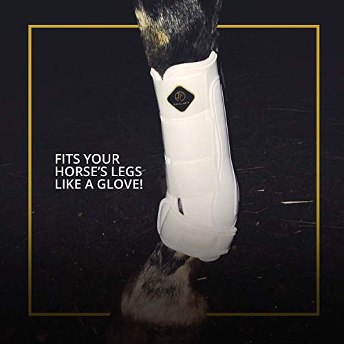 Kavallerie Classic Tendon Boots, Impact-Absorbing Material, Breathable & Evenly Distribute Pressure, Protect Tendon and Ligaments, Anti-Slip, Anti- Sore and Moisture Repellant Show Jumping Boots - color: Support Boots(Pro-K), Black