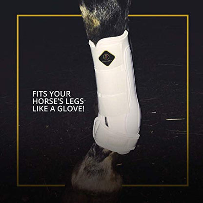 Kavallerie Classic Tendon Boots, Impact-Absorbing Material, Breathable & Evenly Distribute Pressure, Protect Tendon and Ligaments, Anti-Slip, Anti- Sore and Moisture Repellant Show Jumping Boots - color: Support Boots(Pro-K), Black