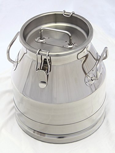 Stainless Steel Milk Transport Cans with Strong, Sealed Lid and Optional Spigot (5 Gallon) - color: Container Only, size: 5 Gallon