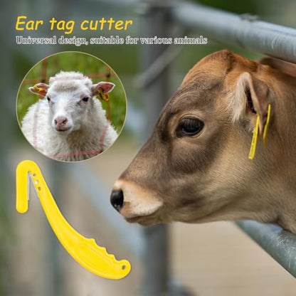 ZORZA 1Pcs Unloading Label Plastic Tag Removernt Easy Use Goat Sheep Pig Ear Tag Removal Livestock Ear Remover Farming Essential Tools (Yellow) | Sharp Steel Blade,Ergonomic Handle,Makes Farmer Farming Tasks Easier,for Animals Livestock Including Sheep Ca