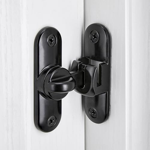 Black 90/180 Degree Barn Door Latches,Flip Gate Lock - color: Black