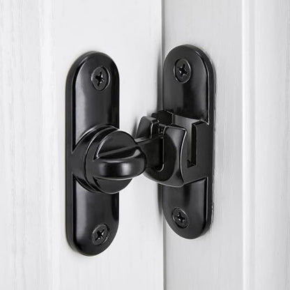 Black 90/180 Degree Barn Door Latches,Flip Gate Lock - color: Black