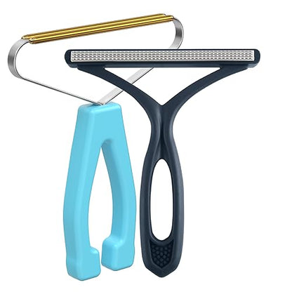 Pet Hair Remover Carpet Rake, Dog & Cat Hair Remover, Carpet Scraper - color: Blue and Dark Blue