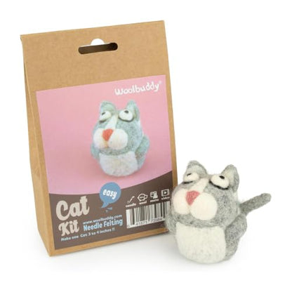 Woolbuddy Needle Felting Starter Kit (Cat) for Beginner & Adults with Tool - color: Cat