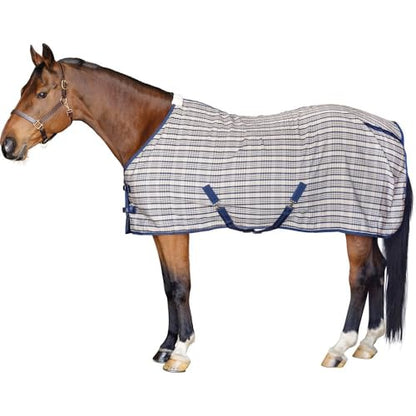 Schneiders Hunt Club Plaid II Horse Stable Sheet | Classic Lightweight Summer & Show Cover | Durable Polyester Fabric | Fleece-Lined Wither | Secure Fit Design - size: Horse Size 74