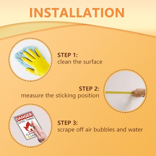 WADORN 10Pcs Flammable Liquid Warning Sign Sticker, Caution Flammable Liquid Self-Adhesive Vinyl Decals Flammable Liquid Danger Warning Sign Level 3 Flammable Liquid Label Placard 7.08x5.12 Inch - style: Caution Flammable Liquid