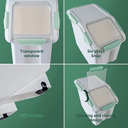 25lb Airtight Flour Storage Container, Cyan - color: Cyan 2 Count