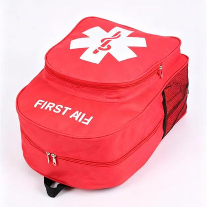 Red Emergency Bag First Aid Backpack Empty Medical Treatment First Responder Trauma Bags for Hiking Outdoors Travel Camping Pet Dog Cat Daycare (Red White) - color: Red White