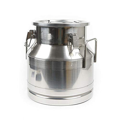 Milk Can Food Grade Stainless Steel Milk Transport Can Milk Bucket Wine Pail Bucket Milk Can Tote Jug with Sealed Lid for Milk Wine Liquid Storage Container (5 Gallon / 20 Liters) - color: 5 Gallon / 20 Liters