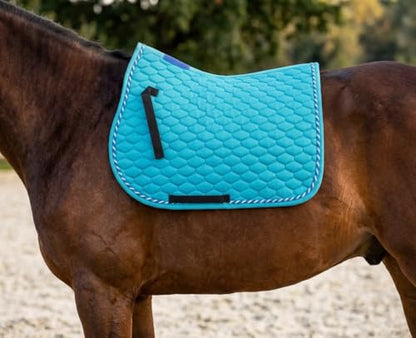 Horse English Quilted Contoured All-Purpose Trail Saddle Pad 7296 - color: Turquoise, size: 23" (Spine) x 20" (Drop)