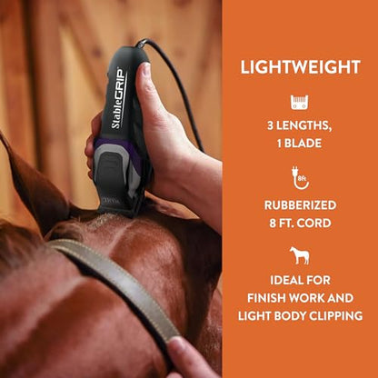 Wahl Pro Animal Stable Grip Equine Grooming Kit, Long Power Cord | Comprehensive Equine Grooming Kit, Trimming Face, Ears, and Fetlocks, Stable Grip Clipper, Easy-to-Adjust Cutting Lengths