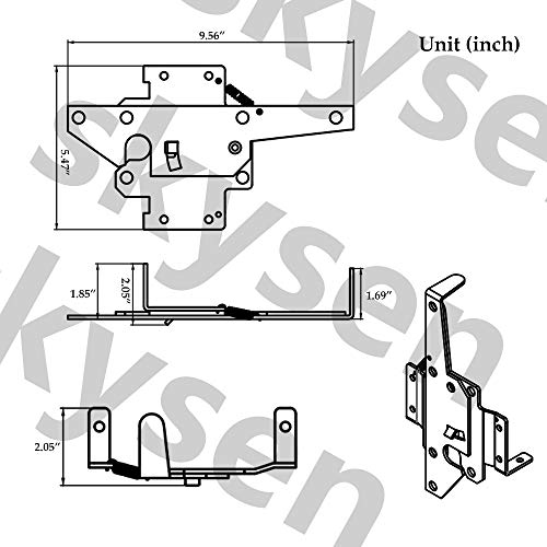 skysen Carbon Steel Self Closing Vinyl Fence Single Gate Hinge and Latch Hardware Kit -2 Hinges and 1 Latch (Single Gate Kit-cs)