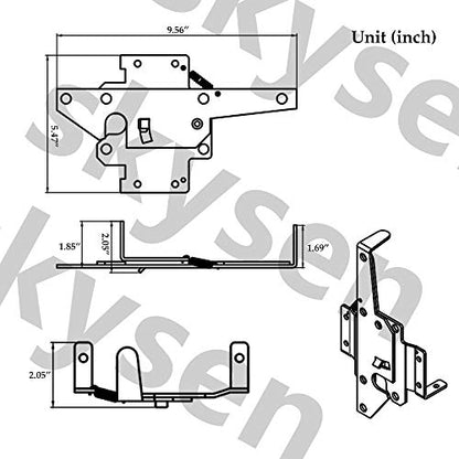 skysen Carbon Steel Self Closing Vinyl Fence Single Gate Hinge and Latch Hardware Kit -2 Hinges and 1 Latch (Single Gate Kit-cs)