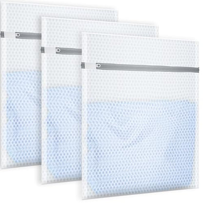 3Pcs Honeycomb Mesh Laundry Bags for Delicates, 12 x 16 inches Lingerie Bags for Washing Delicates(3 Medium)