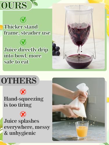 2 Sets Stable Jelly Strainer Stand with 3 Strainer Bags