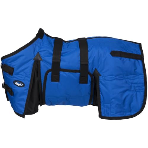 Tough1 600D Miniature Stable Blanket with Belly Wrap - color: Royal Blue, size: 51"