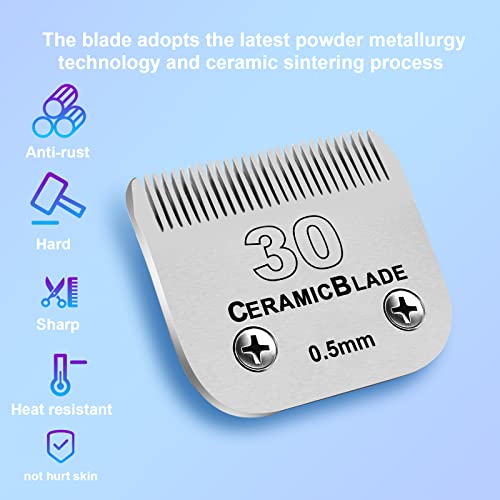 Detachable Ceramic Pet Blades Compatible with Andis & Oster A5 Grooming - color: Silver, size: 8 piece set