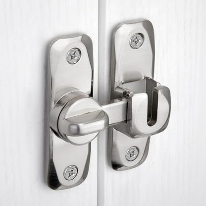 Silver Barn Door Latches,90/180 Degree Gate Lock_B - color: Silver