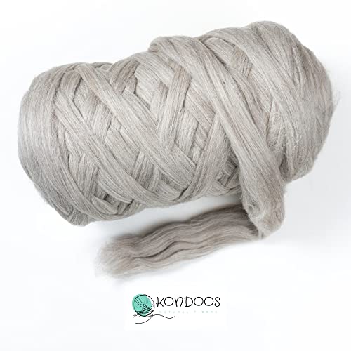 8 lb XXL Natural Color un-Dyed Wool roving Bulk knittting Projects Spinning Felting Blankets and Tapestry (Gray 8 lb) - color: Sand, size: 8 lb