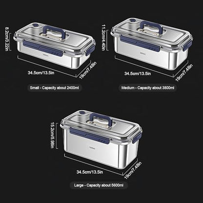 Food Container with Lids Kitchen Storage Container with Date Indicator (3800ml) - size: 3800ml