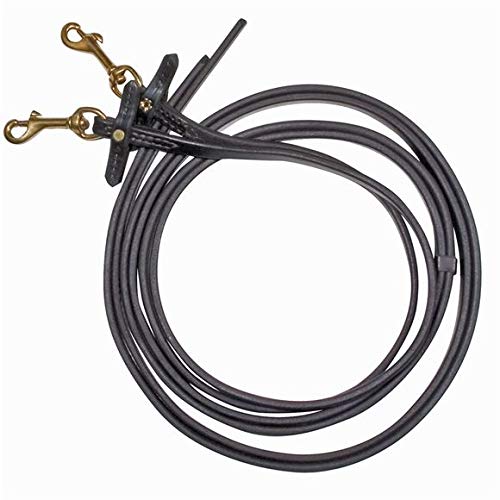 Billy Royal 3/8" Horse Work Reins with Martingale Stops | Extra Supple in Hand | Hand Rubbed and Oiled Leather | Solid Brass Bolt Snaps | Quickly Change