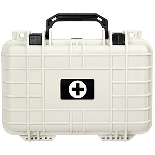 Eylar Medium 11.6 Inch Hard Protective Medical Case EMT First Responder and First Aid Service Storage Box, Waterproof, Dustproof, Shockproof (White) - color: White