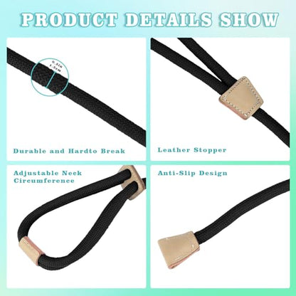 Mini Pig Harness & Leash, Adjustable 8 Feet Long Rope for Small to Medium Pet Pigs - color: Black