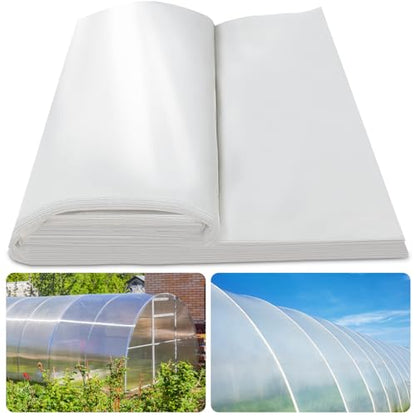 Greenhouse Plastic Sheeting 12' x 25' 6 Mil, Clear UV Resistant Heavy Duty Polyethylene Film, Thick Greenhouse Cover for Garden, Farm, Agriculture - size: 12x25 FT