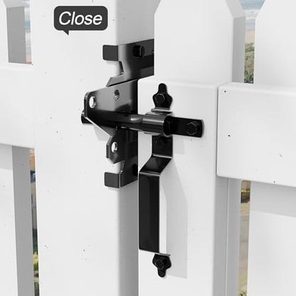gate Latch for Wooden Fence, Fence gate Latch, Suitable for Wooden Fence Gates/Garden Gates, Wooden Fence Gate Hardware Latch, Black Coated