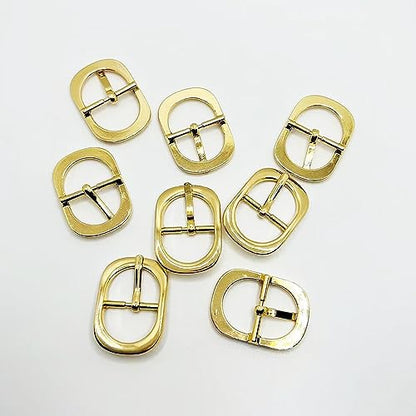 Shoe Buckle Replacement Set 3/4 Inch for Purse Strap Leather Belt, Roller Pin Buckles Single Prong Buckle-8 PCS - color: Gold