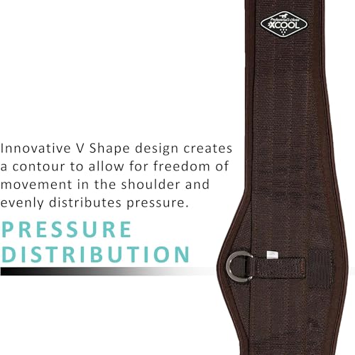 Professional's Choice 2XCool Contoured Fit English Horse Girth - color: Chocolate, size: 48"