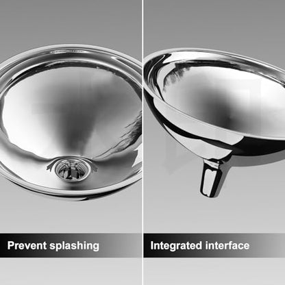 Serinar Stainless Steel Large Funnel with Filter (5.7 in. X 0.55 in. Mouth) and 50 Mesh Stainless Steel Food Filter for Bottle, Oil, Juice, Coffee, Honey, Milk